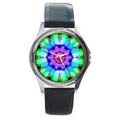 Ornament Kaleidoscope Round Metal Watch by Pakrebo