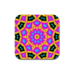 Background Fractal Structure Rubber Square Coaster (4 Pack)  by Pakrebo