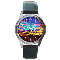 Colorful Chakra Lsd Spirituality Round Metal Watch