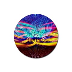 Colorful Chakra Lsd Spirituality Rubber Round Coaster (4 pack) 