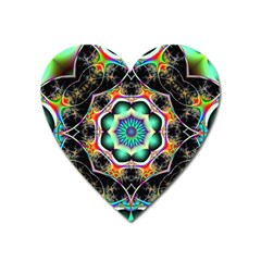 Fractal Chaos Symmetry Psychedelic Heart Magnet by Pakrebo