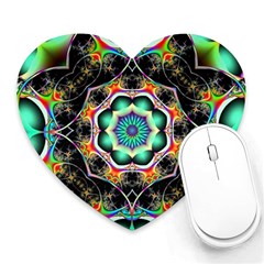 Fractal Chaos Symmetry Psychedelic Heart Mousepads by Pakrebo