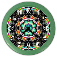 Fractal Chaos Symmetry Psychedelic Color Wall Clock by Pakrebo