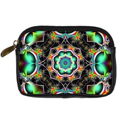 Fractal Chaos Symmetry Psychedelic Digital Camera Leather Case by Pakrebo