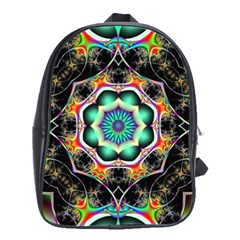 Fractal Chaos Symmetry Psychedelic School Bag (large) by Pakrebo