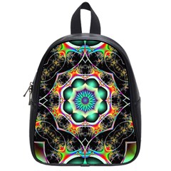 Fractal Chaos Symmetry Psychedelic School Bag (small) by Pakrebo