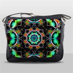 Fractal Chaos Symmetry Psychedelic Messenger Bag by Pakrebo