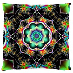 Fractal Chaos Symmetry Psychedelic Large Cushion Case (one Side) by Pakrebo