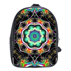 Fractal Chaos Symmetry Psychedelic School Bag (xl) by Pakrebo