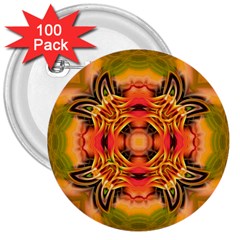 Fractals Graphic Fantasy Colorful 3  Buttons (100 Pack)  by Pakrebo