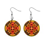 Fractals Graphic Fantasy Colorful Mini Button Earrings Front