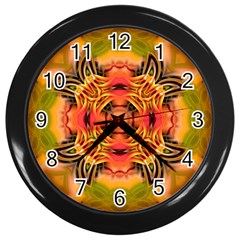 Fractals Graphic Fantasy Colorful Wall Clock (black) by Pakrebo