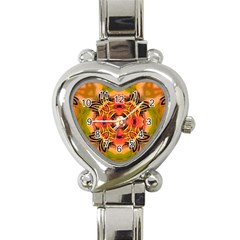 Fractals Graphic Fantasy Colorful Heart Italian Charm Watch by Pakrebo