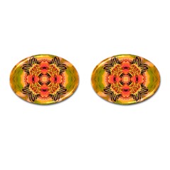 Fractals Graphic Fantasy Colorful Cufflinks (oval) by Pakrebo