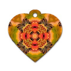 Fractals Graphic Fantasy Colorful Dog Tag Heart (one Side) by Pakrebo