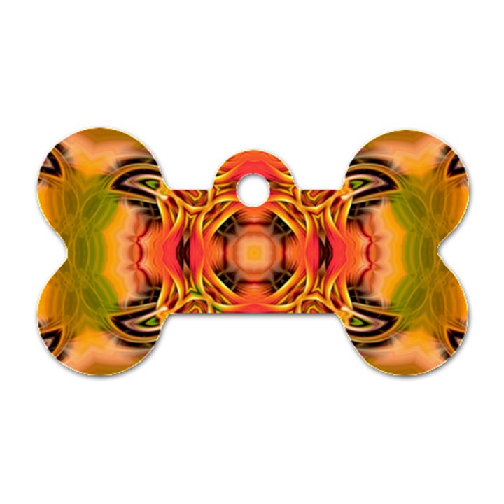 Fractals Graphic Fantasy Colorful Dog Tag Bone (Two Sides)