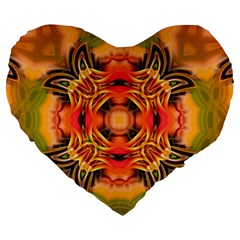 Fractals Graphic Fantasy Colorful Large 19  Premium Flano Heart Shape Cushions by Pakrebo