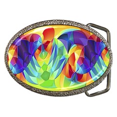 Modern Art Fractal Background Belt Buckles by Pakrebo