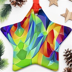 Modern Art Fractal Background Star Ornament (two Sides) by Pakrebo