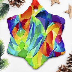 Modern Art Fractal Background Snowflake Ornament (two Sides) by Pakrebo