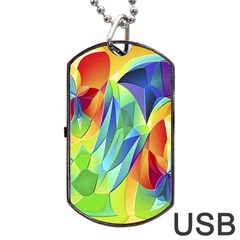 Modern Art Fractal Background Dog Tag Usb Flash (one Side) by Pakrebo