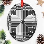 Construction Background Geometric Oval Filigree Ornament (Two Sides) Front