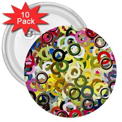 Pattern Background Abstract Color 3  Buttons (10 Pack)  by Pakrebo