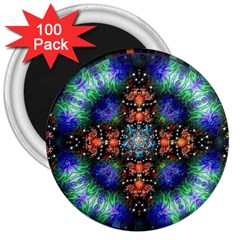 Mosaic Kaleidoscope Form Pattern 3  Magnets (100 pack)