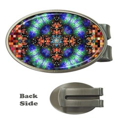 Mosaic Kaleidoscope Form Pattern Money Clips (Oval) 