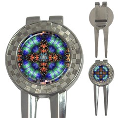 Mosaic Kaleidoscope Form Pattern 3-in-1 Golf Divots