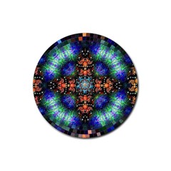 Mosaic Kaleidoscope Form Pattern Rubber Coaster (Round) 