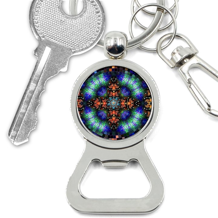 Mosaic Kaleidoscope Form Pattern Bottle Opener Key Chains