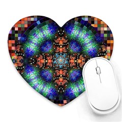 Mosaic Kaleidoscope Form Pattern Heart Mousepads