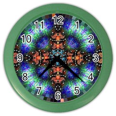 Mosaic Kaleidoscope Form Pattern Color Wall Clock