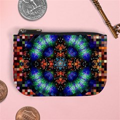 Mosaic Kaleidoscope Form Pattern Mini Coin Purse