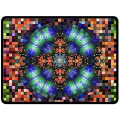 Mosaic Kaleidoscope Form Pattern Fleece Blanket (Large) 