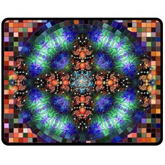 Mosaic Kaleidoscope Form Pattern Fleece Blanket (Medium) 