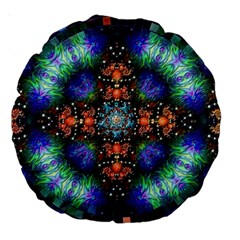 Mosaic Kaleidoscope Form Pattern Large 18  Premium Round Cushions