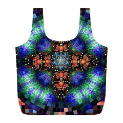 Mosaic Kaleidoscope Form Pattern Full Print Recycle Bag (l) by Pakrebo