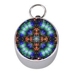 Mosaic Kaleidoscope Form Pattern Mini Silver Compasses