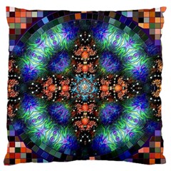 Mosaic Kaleidoscope Form Pattern Large Flano Cushion Case (One Side)