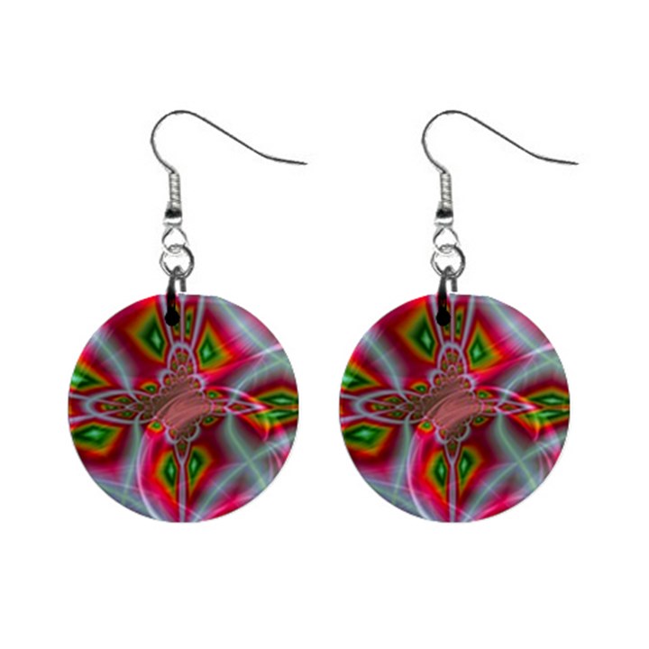 Fractal Art Pictures Digital Art Mini Button Earrings