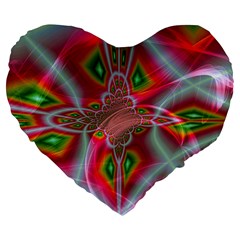 Fractal Art Pictures Digital Art Large 19  Premium Flano Heart Shape Cushions by Pakrebo