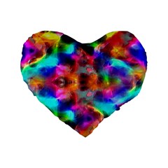 Farbenpracht Kaleidoscope Standard 16  Premium Flano Heart Shape Cushions by Pakrebo