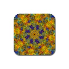 Farbenpracht Kaleidoscope Rubber Square Coaster (4 Pack)  by Pakrebo