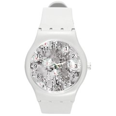 Blossoming Through The Snow Round Plastic Sport Watch (m) by WensdaiAmbrose