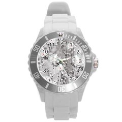 Blossoming Through The Snow Round Plastic Sport Watch (l) by WensdaiAmbrose