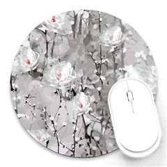 Blossoming Through The Snow Round Mousepads by WensdaiAmbrose