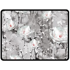 Blossoming Through The Snow Double Sided Fleece Blanket (large)  by WensdaiAmbrose