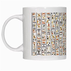 Egyptian Hieroglyphs White Mugs by ArtworkByPatrick